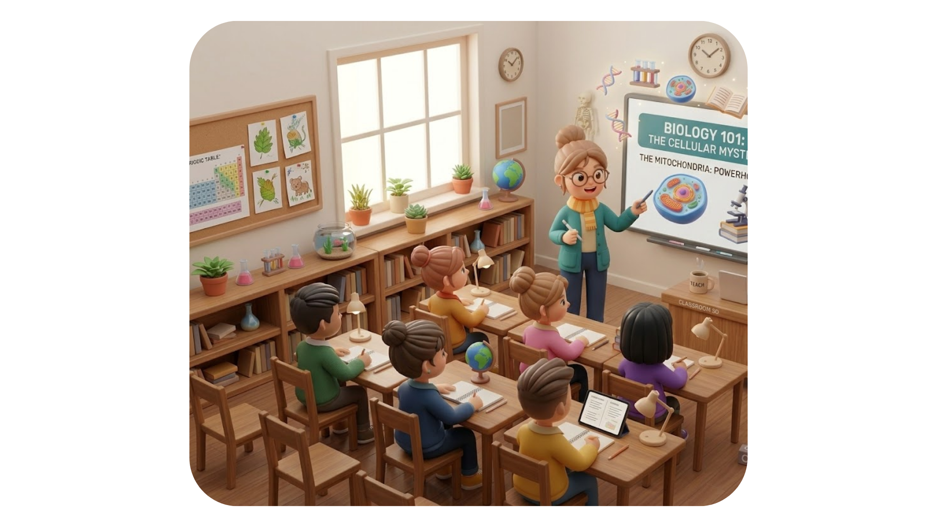 Students in class during a lesson